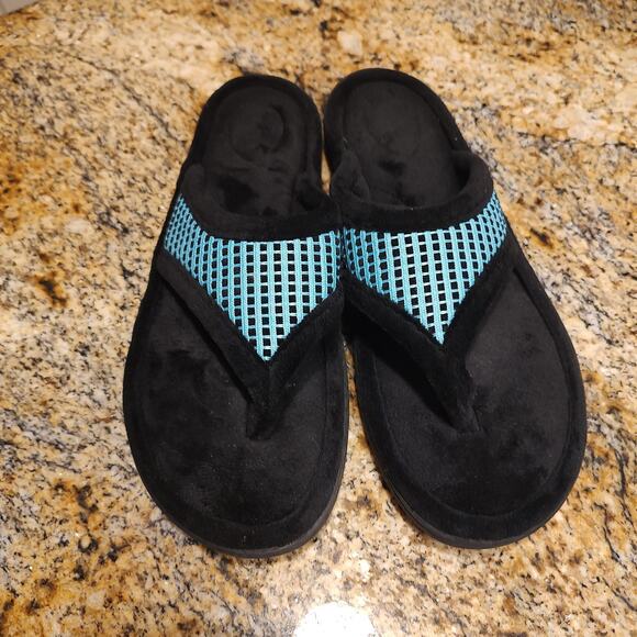 Brookstone Black Flip Flops Size M Women's Comfort Sandals - Picture 11 of 11